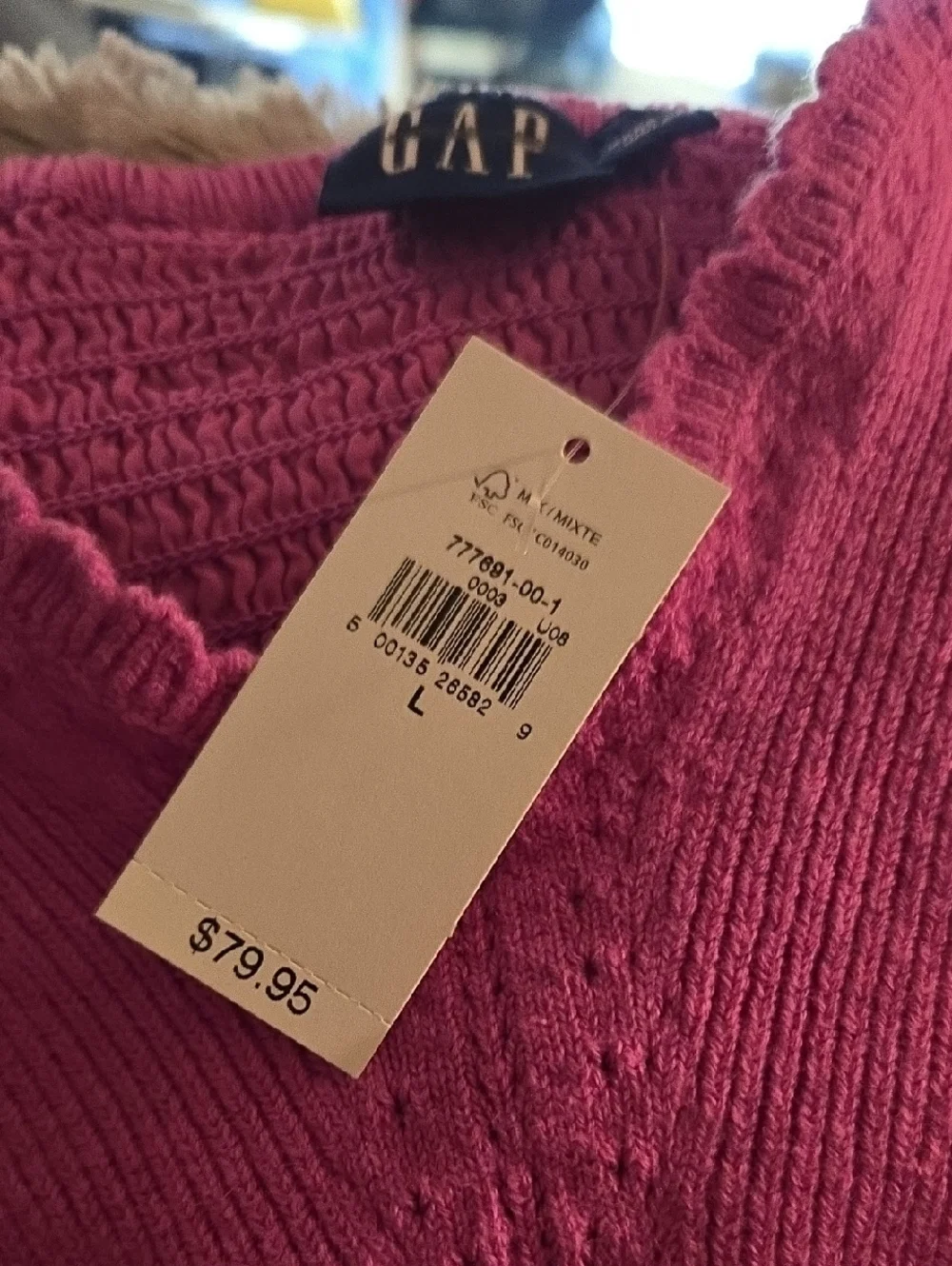 Gap Crochet Mixed Media Mini Dress Pink NWT - Picture 8 of 8